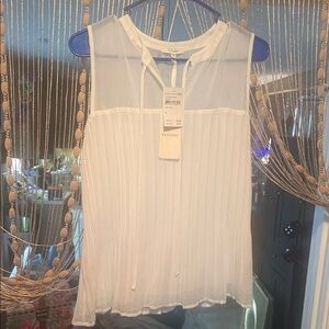 Pleione Women's Sheer White Blouse